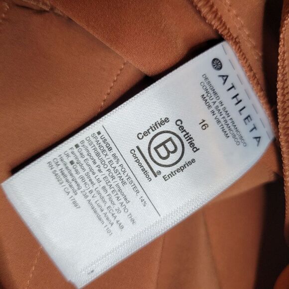 NEW 16 ATHLETA SKORT ENDLESS PLEAT FRONT SHORTS BACK RUST BROWN TENNIS XL 1X - Picture 2 of 9